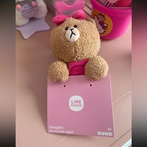 GUND LINE FRIENDS - CHOCO BEAR DANGLER HANGING STUFFED PLUSH - NEW
